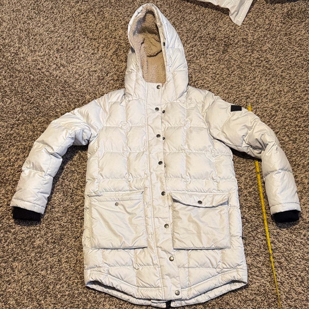 Eddie Bauer Women's White Hooded Puffer Jacket